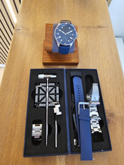 Withings ScanWatch Nova Silver Blue mehrere Armbänder Neuwertig