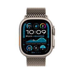 Apple Watch Ultra 2 Titan Natur Milanaise Armband Titan Sehr Gut