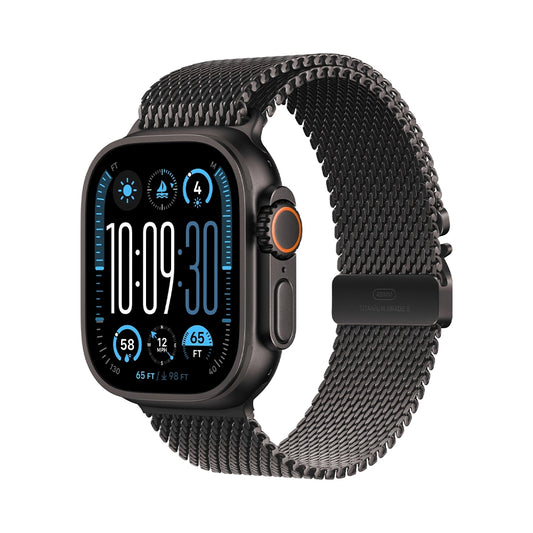 Apple Watch Ultra 2 (2024) Titan Schwarz Milanaise Armband Titan M Sehr Gut