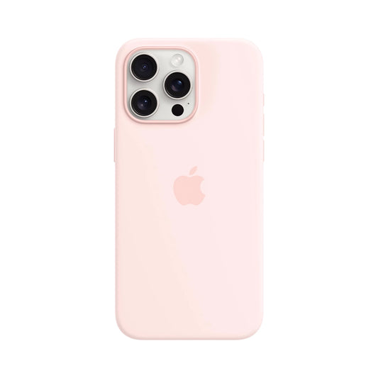 Apple iPhone 15 Pro Max Silikon Case mit MagSafe Light Pink wie Neu