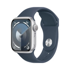 Apple Watch Series 9 Wifi 45mm Silber Sturmblaues Sportarmband Gut