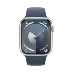 Apple Watch Series 9 Wifi 45mm Silber Sturmblaues Sportarmband Gut