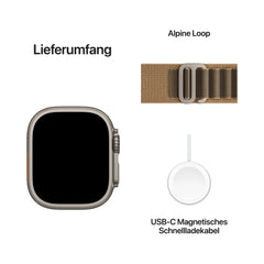 Apple Watch Ultra 4 Titan Natural Alpine Loop Desert M NEU Versiegelt