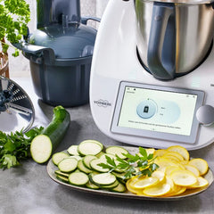 Vorwerk Thermomix TM6 Weiß + Transporttrolley Gut
