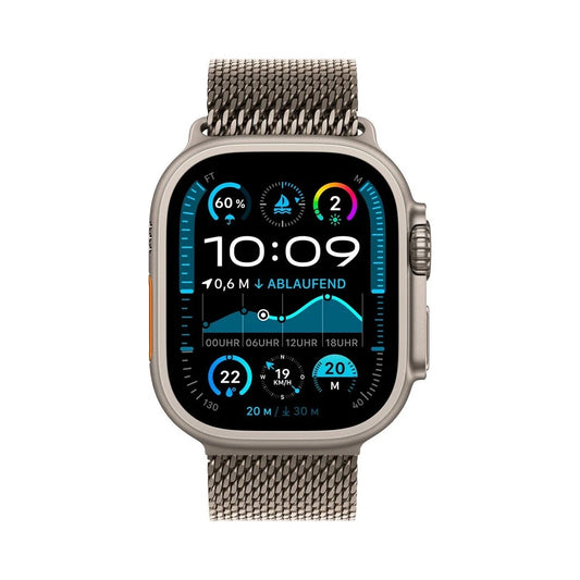 Apple Watch Ultra 2 (2024) Titan Natur Milanaise Armband Titan Sehr Gut