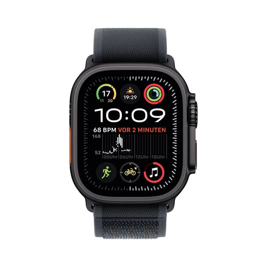 Apple Watch Ultra 2 (2024) Titan Schwarz Trail Loop Schwarz M/L Neuwertig