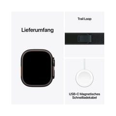 Apple Watch Ultra 2 Titan Schwarz Ocean Armband Schwarz Wie Neu