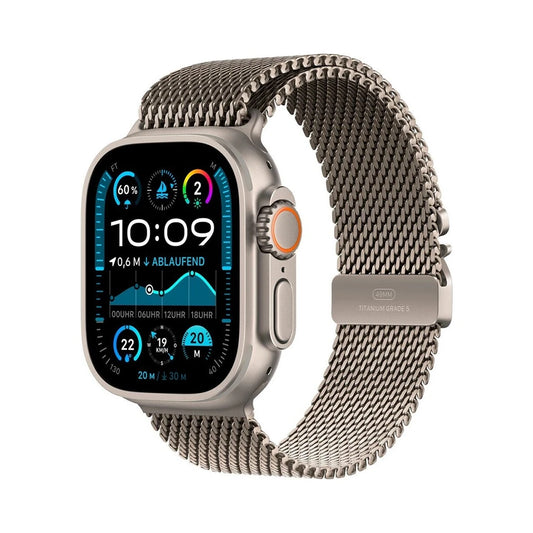 Apple Watch Ultra 2 (2024) Titan Natur Milanaise Armband Titan Sehr Gut